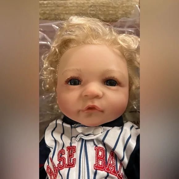 Reborn Baseball Doll with Red and White Outfit